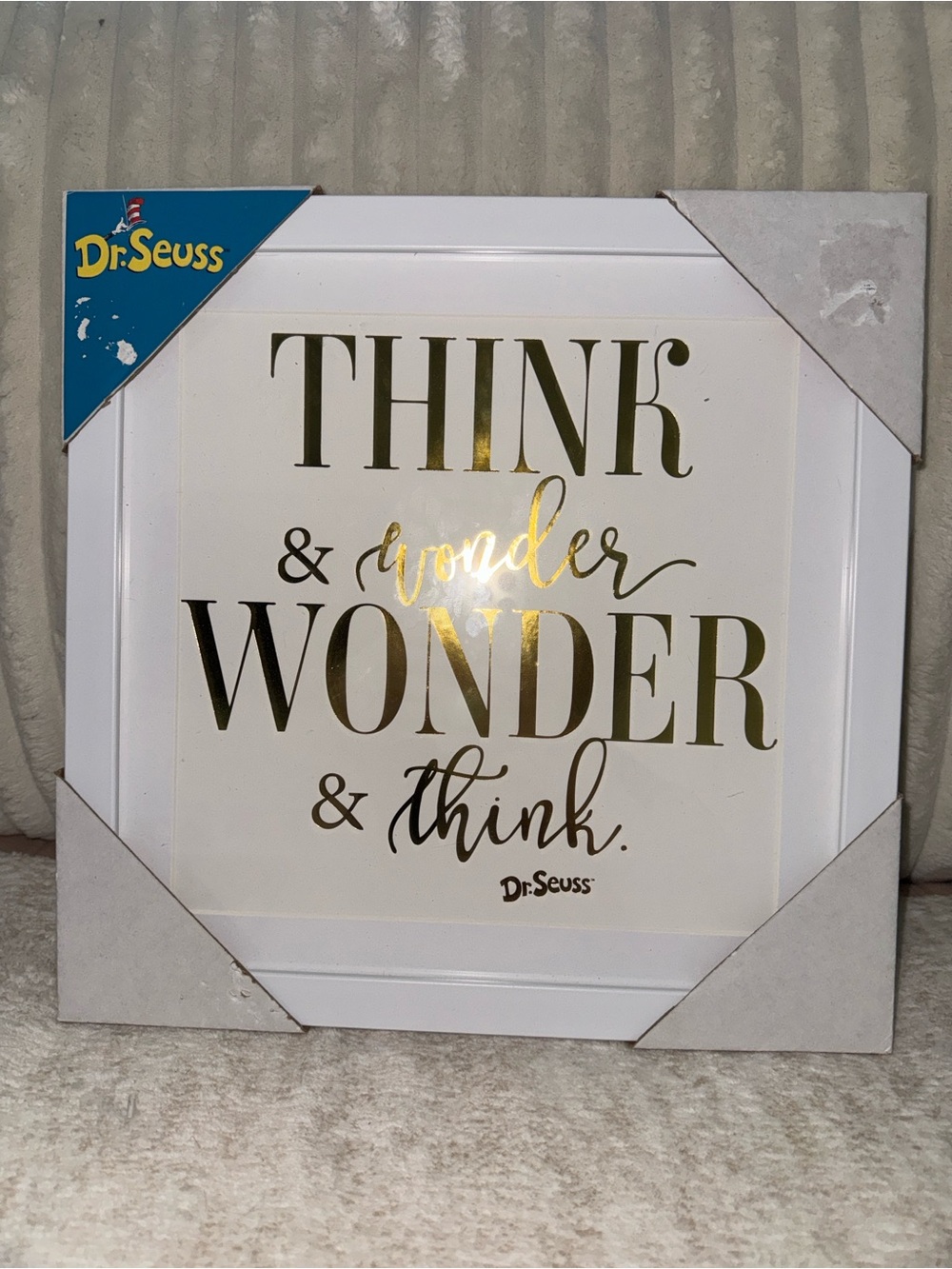 12” x 12” Dr. Seuss “Think & Wonder, Wonder & Think” Framed Wall Art – New